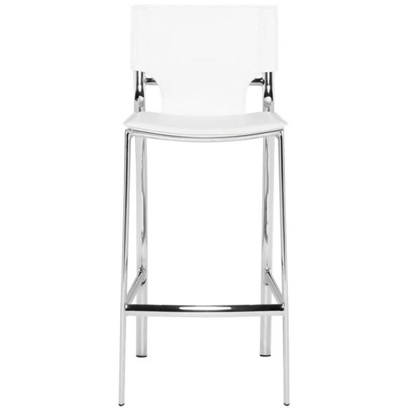 Aitana Faux Leather Stool, White