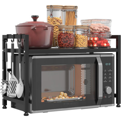 Adjustable Microwave rack Toaster Shelf, Heavy Duty Rack 2 Tier Kitchen Counter Top Organizer