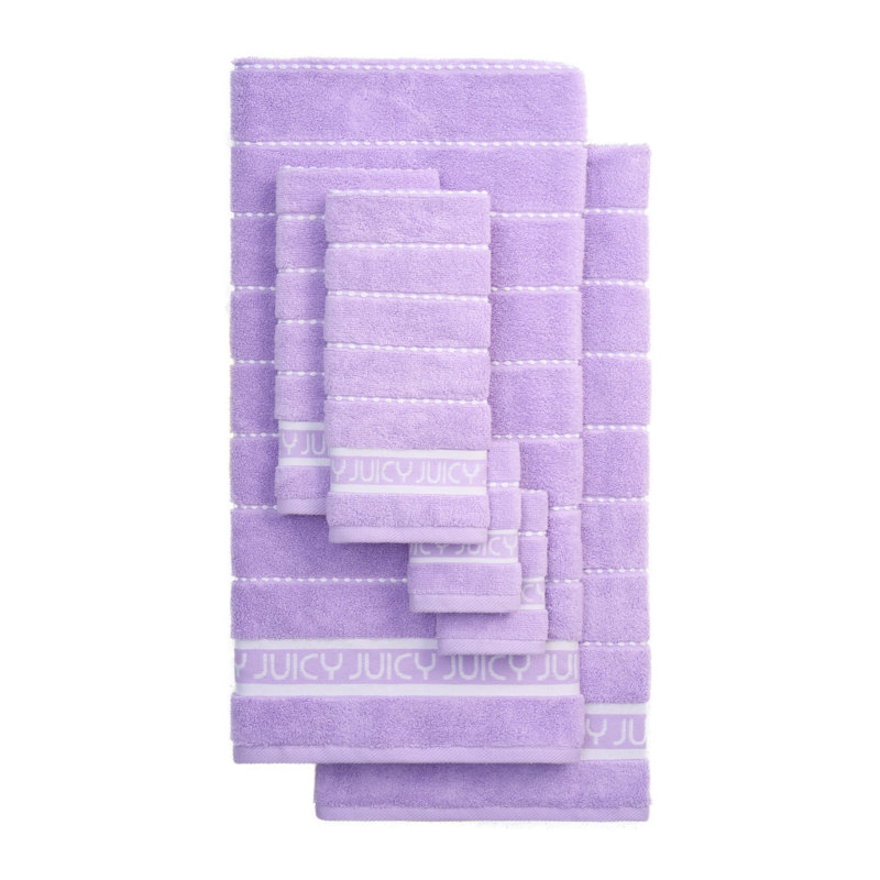 Juicy Couture Juicy Couture Luxurious Plush Stripe 6 Piece Premium Bath Towel Set