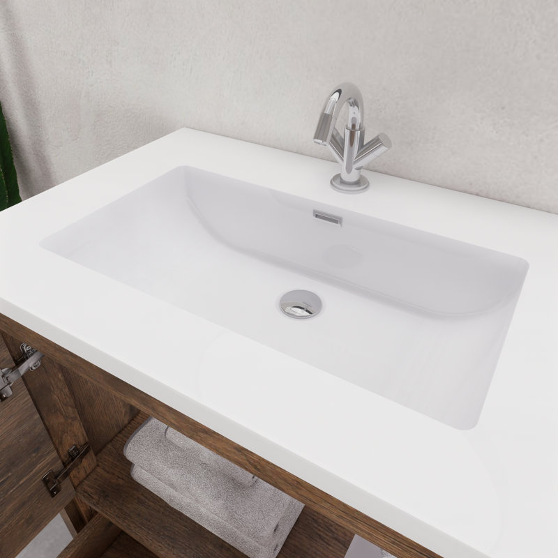 Ensemble de meuble-lavabo simple 29,6 po Eden, Brun foncé