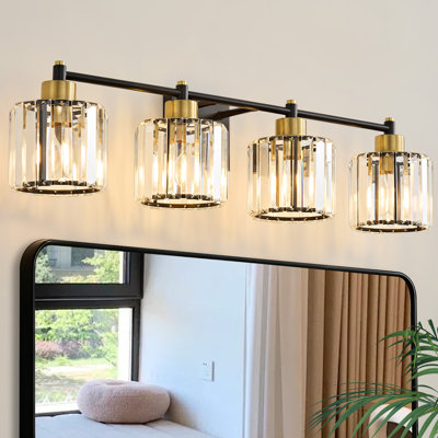 Berto 3-Light Dimmable Vanity Light with K9 Crystal Shades
