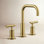 Kohler Purist Widespread Faucet with Drain Assembly Low Lever Handles and Low Gooseneck Spout