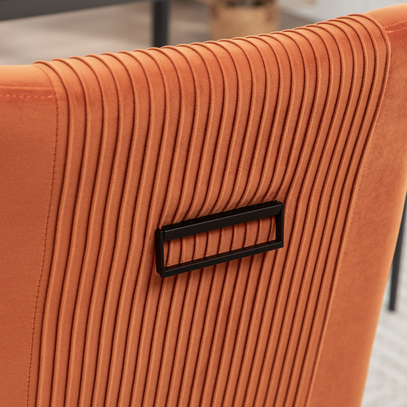 Chaise d'appoint en velours Seymore, Orange