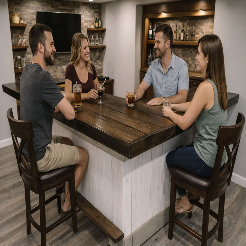Ensemble de bar d'angle 7x4