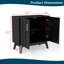 Wood Sideboard Buffet Cabinet with Adjustable Shelves & Outlet Holes