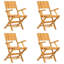Akira 4 - Person Teak Solid Wood Patio Dining Set Umbrella Hole Included Square Table