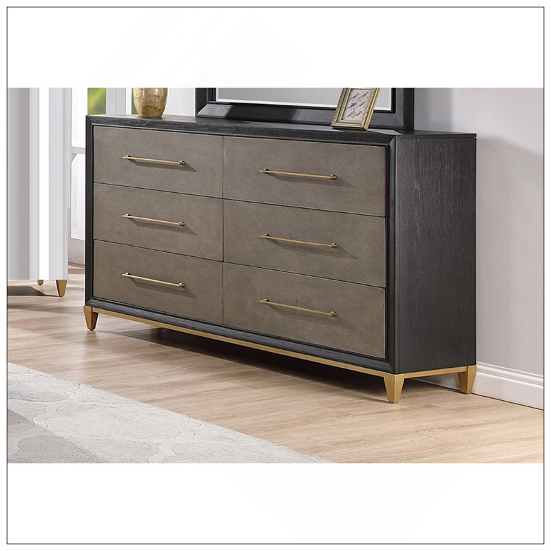 Commode en bois brossé 6 pièces