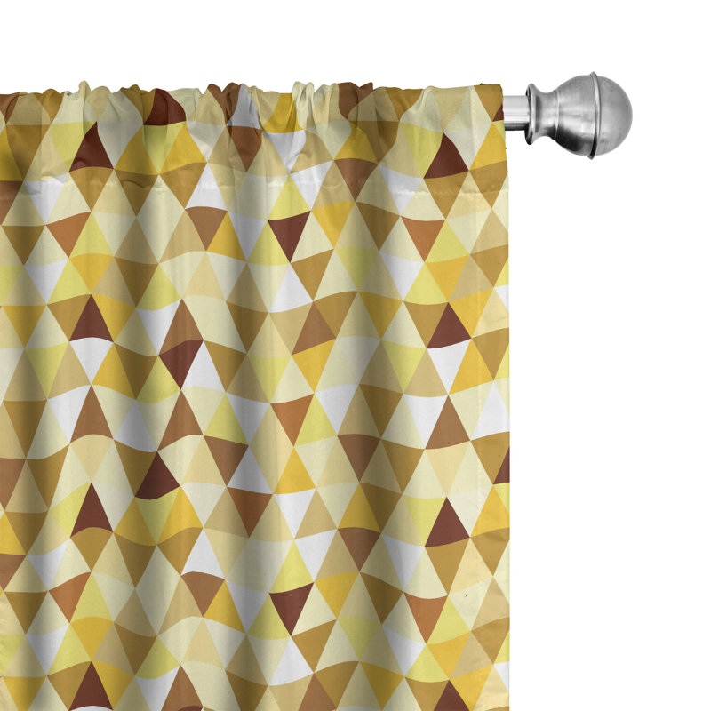 Geometric Semi-Sheer Rod Pocket Curtain Panels, 28" x 95"