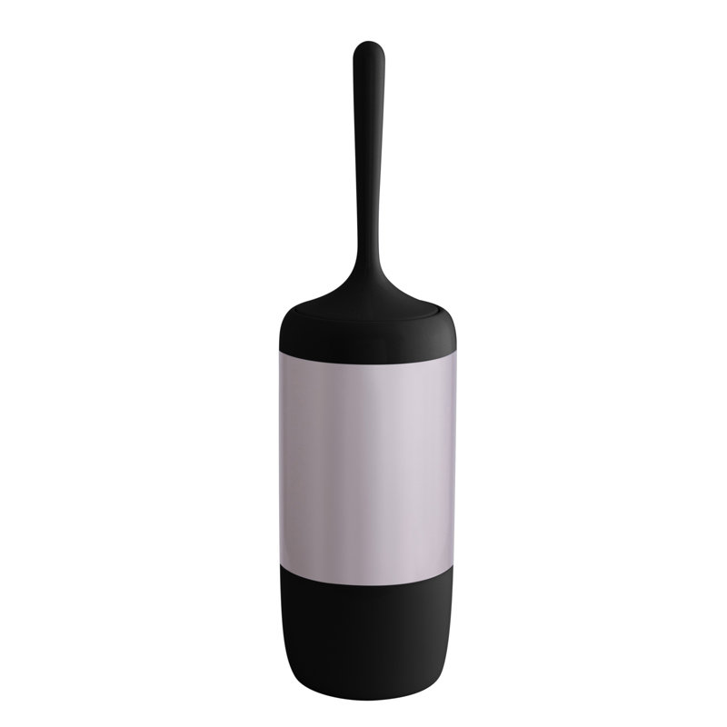 Brosse de toilette Bath Bliss en acier inoxydable avec 2 brosses de rechange et support, Noir, noir, noir, noir