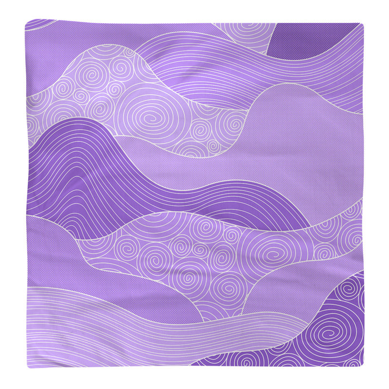 Serviette de coton à ondulations à la main, H 0,1 po x l 10 po x P 10 po, Sergé de coton, Mauve