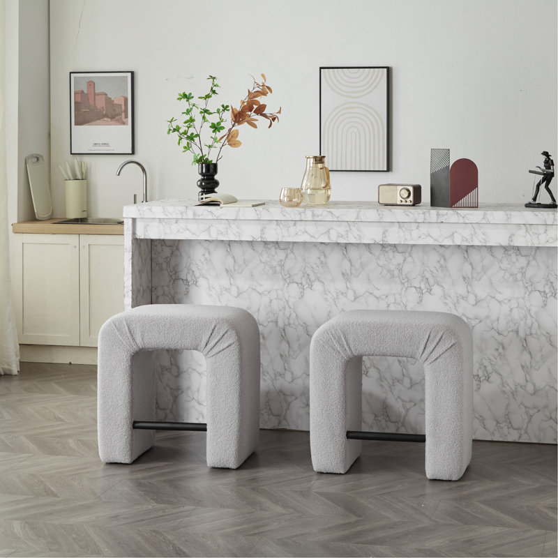 Ensemble de 2 tabourets de 24 po avec 2 chaises de salle à manger pour îlot de cuisine, gris, Gris