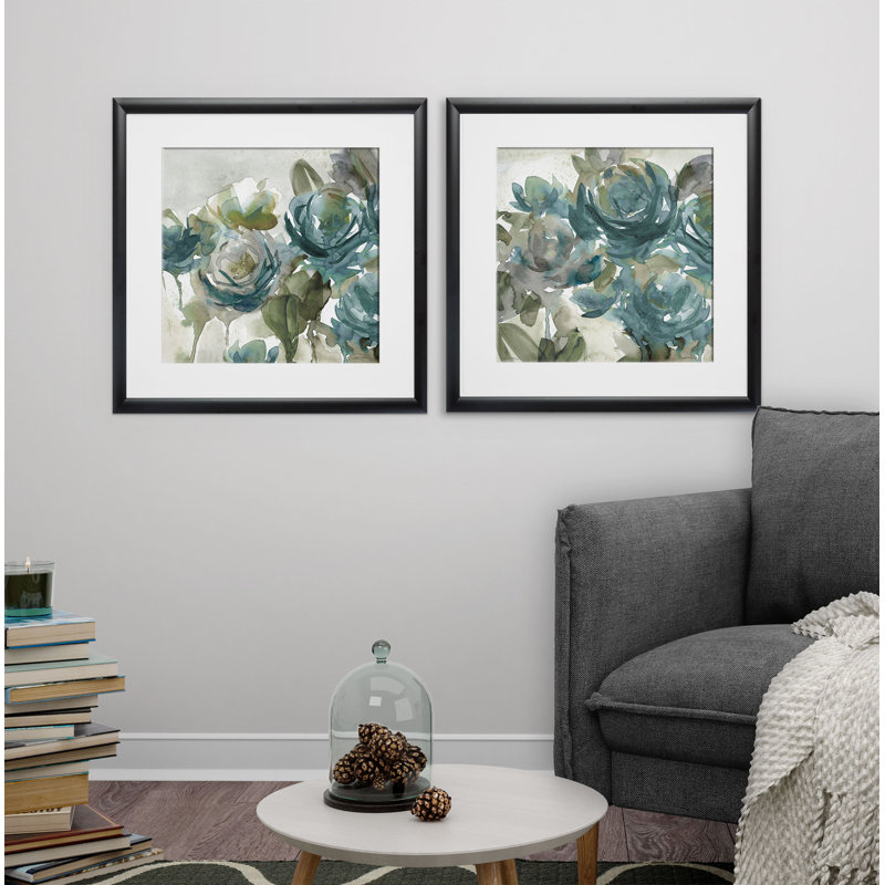 « secret jardin negative »-ensemble de 2 reproductions d’images, Cadre noir
