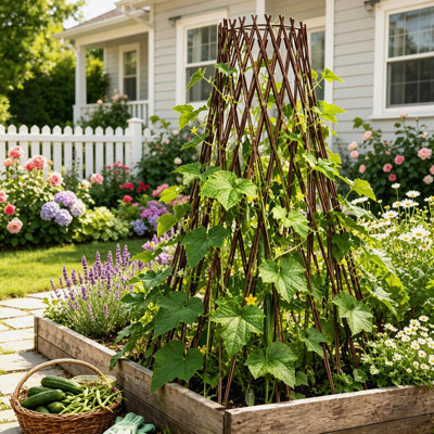 Natural Willow Expandable Plant Trellis