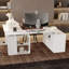 Ergonomic Electric Height-Adjustable U-Shaped Desk With Built-In Storage And Shelving