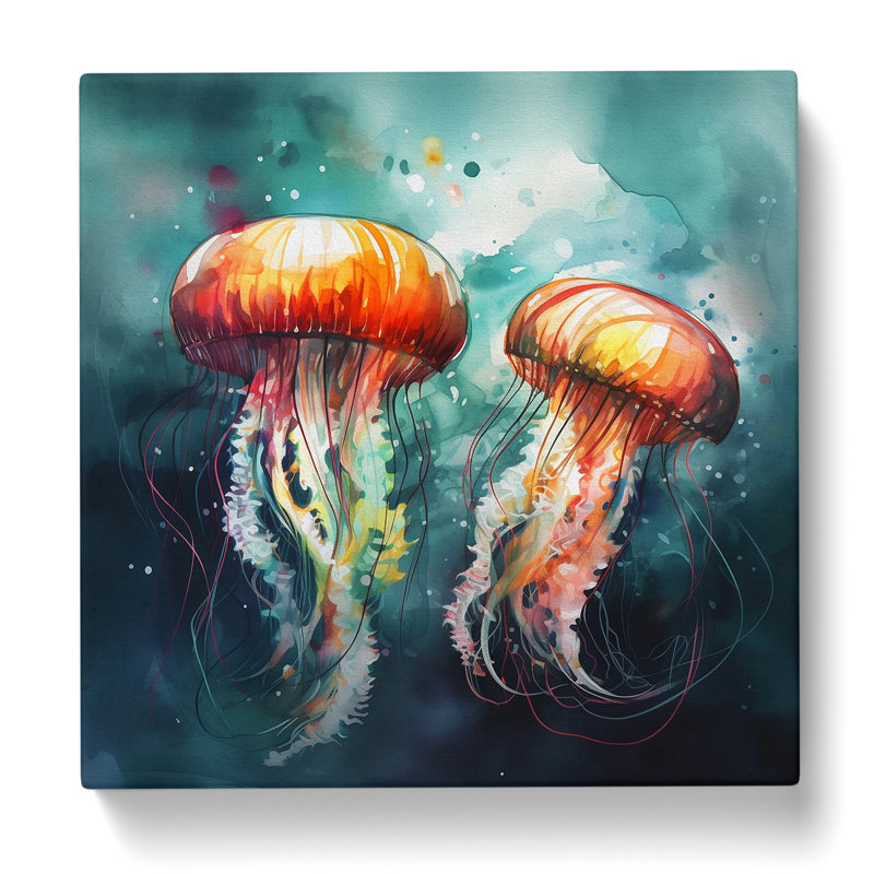 Jellyfish Abstract Art No.1 - Wrapped Canvas