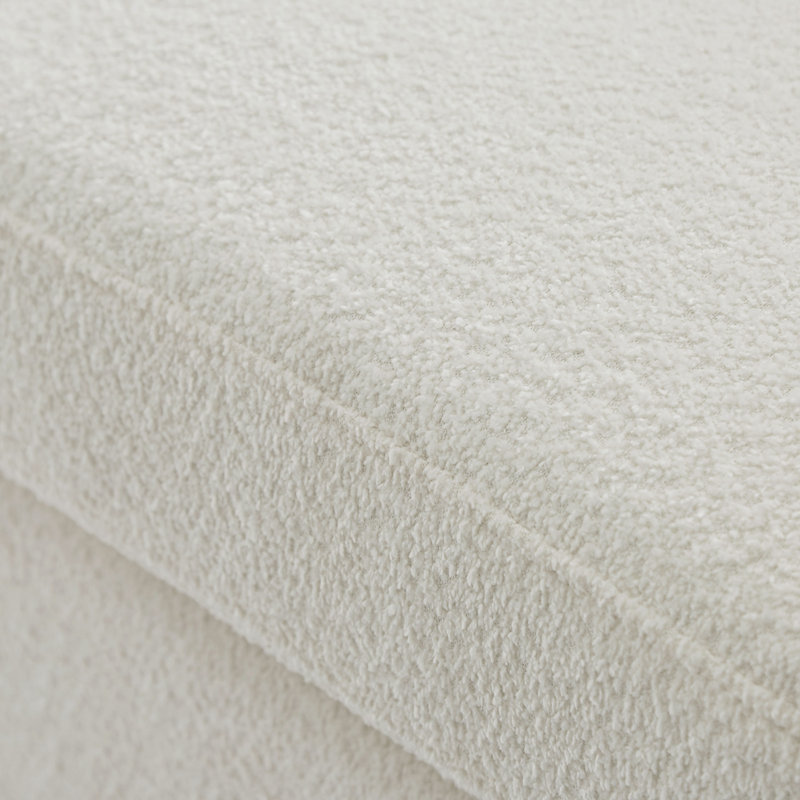 Fauteuil demi-tonneau en polyester 36,6 po Mykel, Boucle blanche 100 % polyester