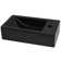 vidaXL Basin with Faucet Hole Rectangular Ceramic Black 18.1x10.0x4.7"