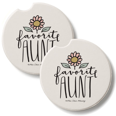 Ensemble de 2 sous-verres en pierre absorbants Favorite Aunt