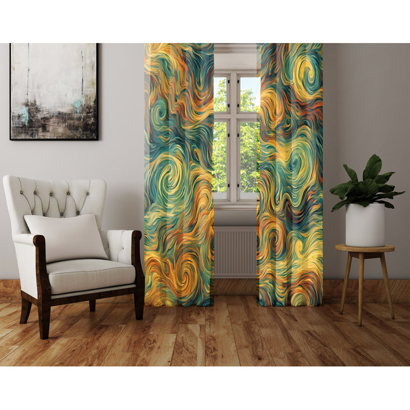 Paire de rideaux semi-transparents en polyester Cherelle, L 56 po x L 78 po