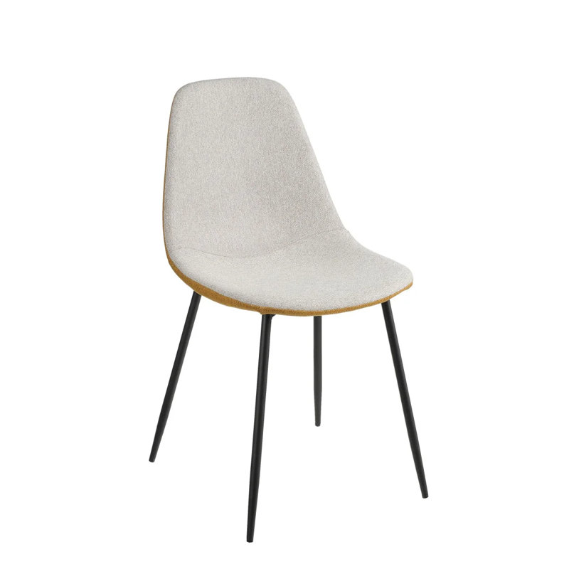 Ihlen 40cm H Polyester Upholstered Side Chair, Beige/Orange