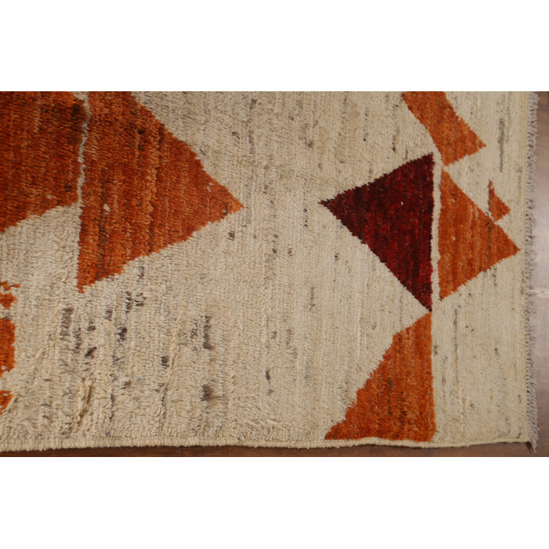 Tapis géométrique en laine marocain 7 x 9