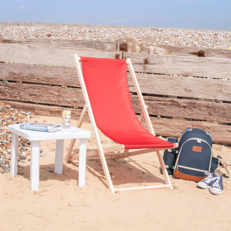 Folding Deck Chair, Red