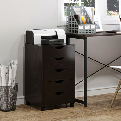 Classeur Nordic 5 tiroirs, brun - option de rangement fonctionnel pour le bureau et la maison