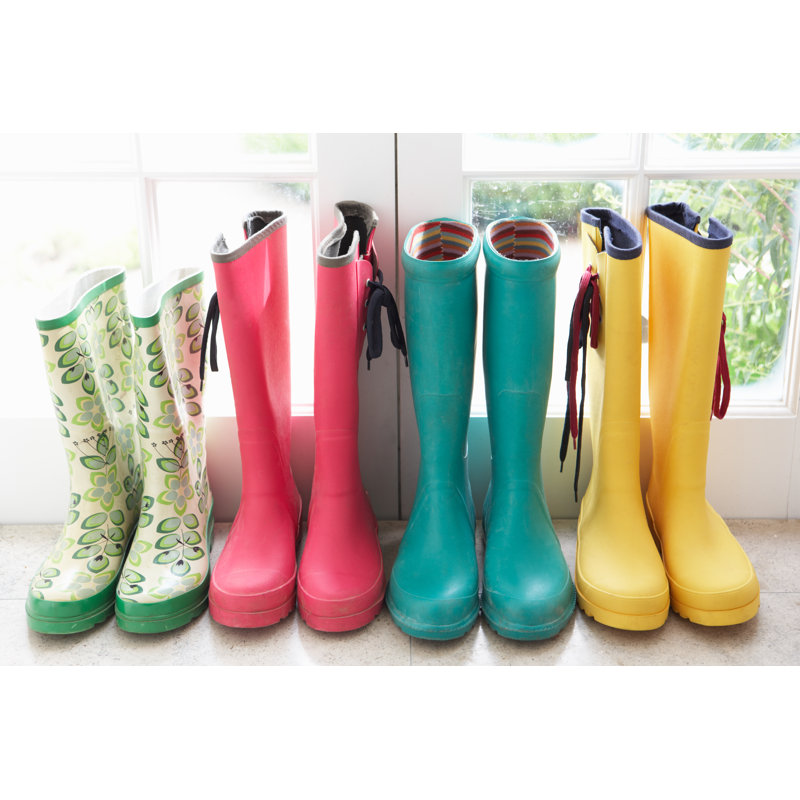 Colorful Rain Boots In A Line by Monkeybusinessimages - Wrapped Canvas Print, 30cm H x 46cm W x 3.8cm D