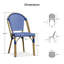 Chaise bistro mauve Leaf (ensemble de 2) chaises en osier tissé à la main pour l'extérieur-308181511