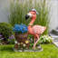 Sculpture de jardin Playful Flamingo avec jardinière intégrée et lumière solaire, ornement de jardin unique pour les présentoirs décoratifs