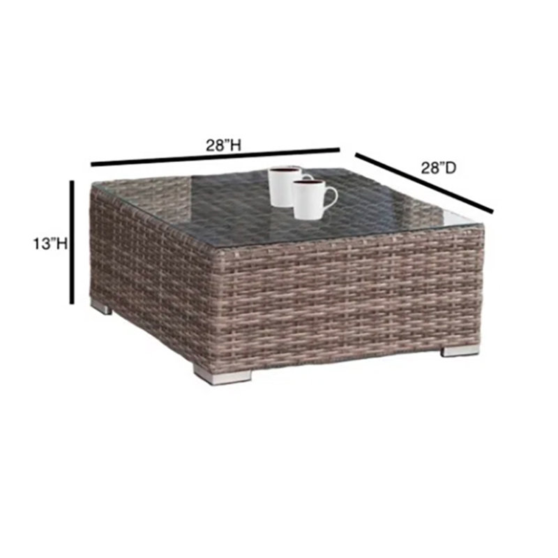Ensemble de conversation pour 6 personnes avec coussins Euporie Wicker, Sunbrella taupe