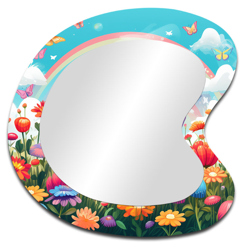 Miroir mural moderne irrégulier papillon, 27 po x 27 po