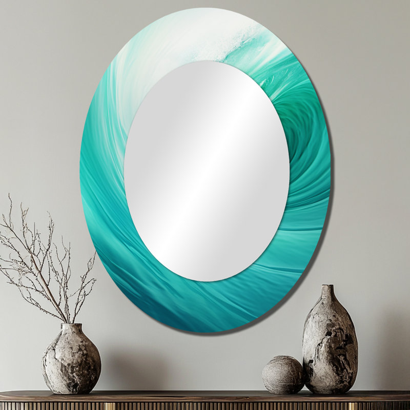 Miroir mural turquoise, 40 po x 30 po