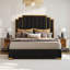 Lit plateforme tapissier très grand Duncanville, noir-87684935-116271833
