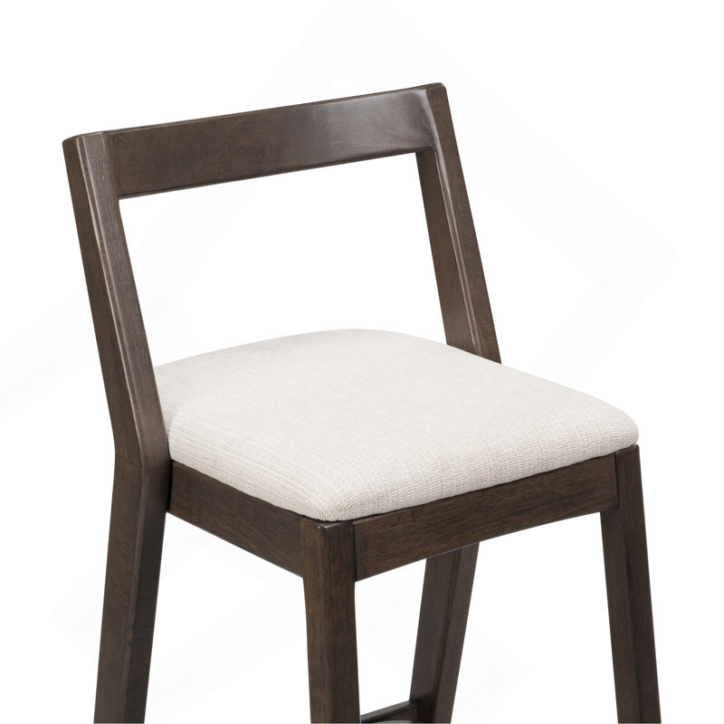 Tabouret d'intérieur en bois d'hévéa, Brun
