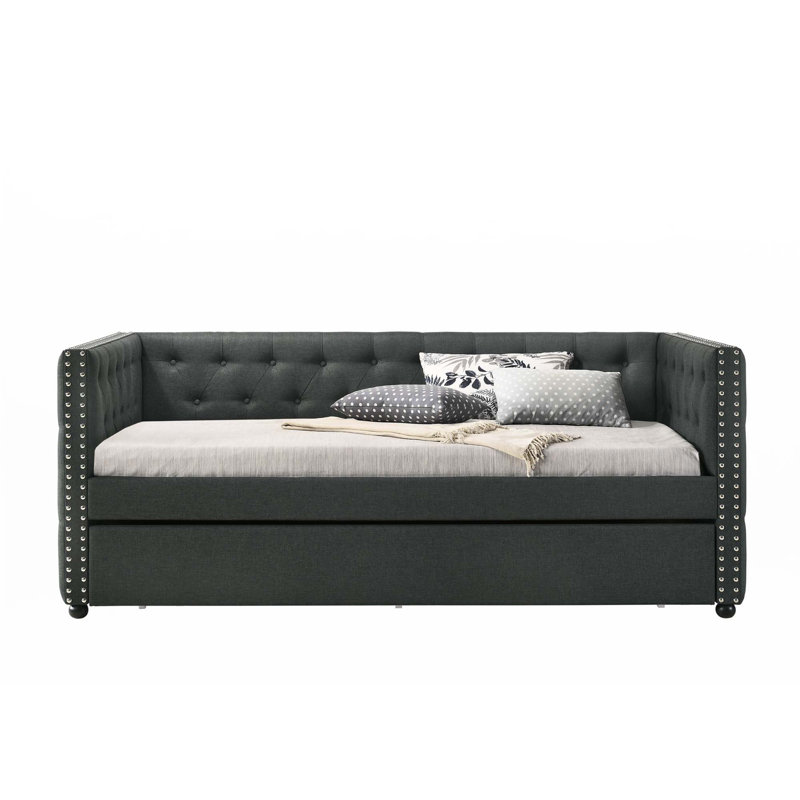 Daybed Withtwin Trundle, Gray, Twin