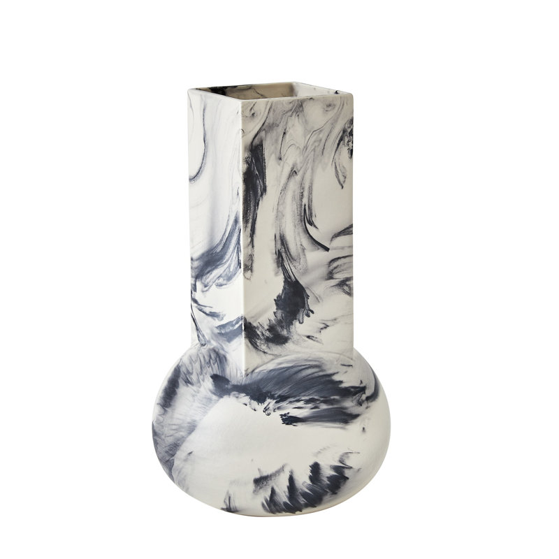 Vase de table en grès, Hauteur totale - 16 po
