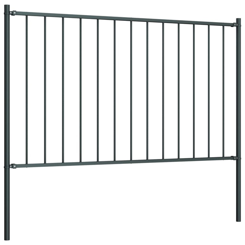 Khine Metal Fence Panels Included, Anthracite, 1.7m W x 1m H