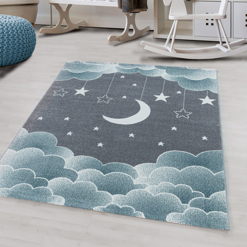 Gilliland Flatweave Blue/Grey Rug, Rectangle 140 x 200cm