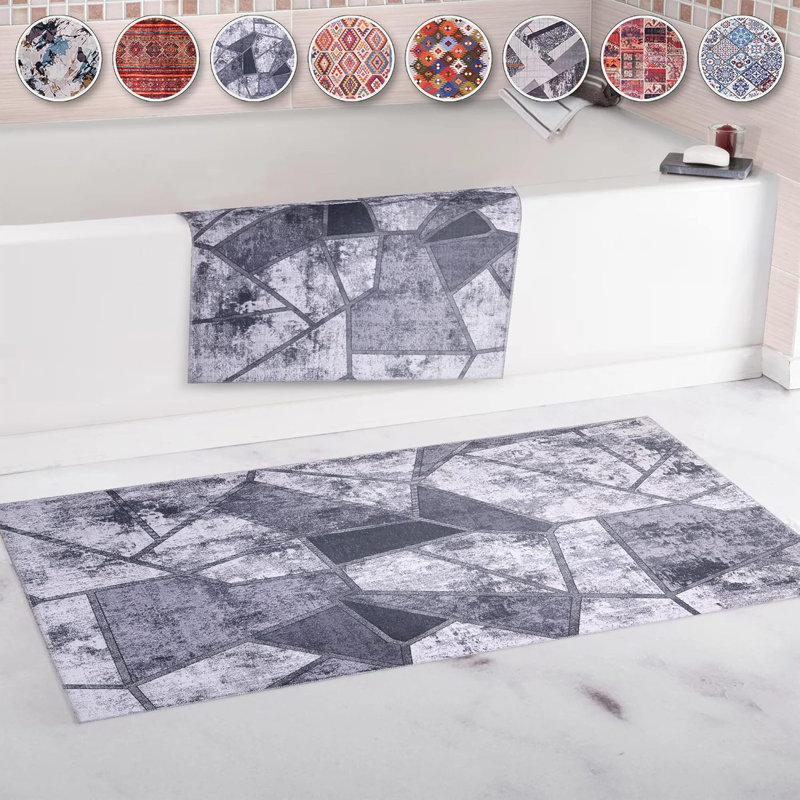 Traditional Area Rug Soft Entryway Mat Non slip Bedroom Rugs Washable Floor Carpet Pads - 4001, Rectangle 60 x 90 cm