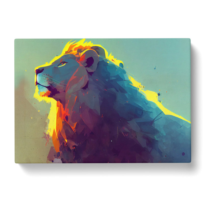 Lion Art Painting Vol.2 Abstract - Wrapped Canvas Print, 35cm H x 50cm W x 3cm D