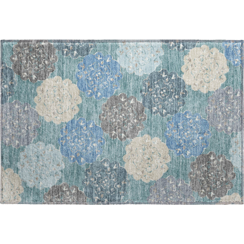 Tapis décontracté de qualité supérieure Mayfield AMF2353, Bleu sarcelle, 2 pi 6 po x 3 pi 10 po