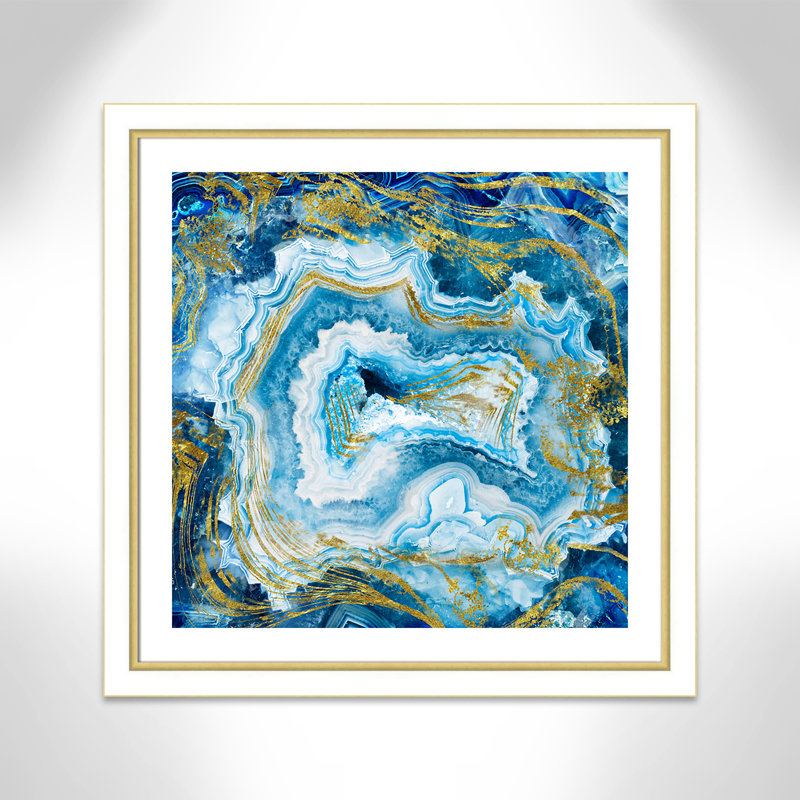 Somerton «Touch of Gold Agate II», impression encadrée, Blanc mat, H 29 po x l 29 po x P 1,25 po