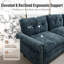 Ensemble de salon 2 pièces rembourré avec canapé et causeuse, canapé modulaire surdimensionné à assise profonde aspect lin avec garniture cloutée-806873068