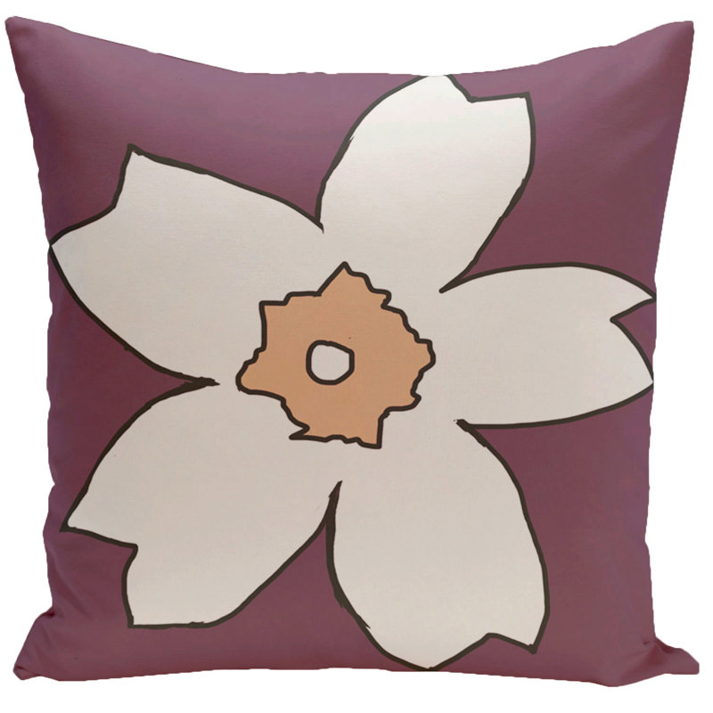 Housse de coussin carrée/insert, H 18 po x l 18 po, Prune / Pêche