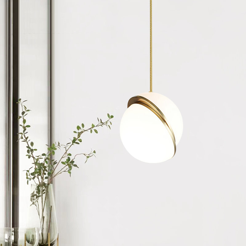 Bateson 1-Light Acrylic Shade Globe Pendant Hanging Lamp Fixture