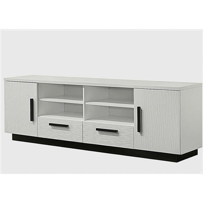 Reine 70.5"W White Finish TV Stand with Drawers