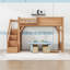 Lit mezzanine en bois avec garde-robe ouverte, tablettes, escaliers et garde-corps sécurisés-23344434-23344445