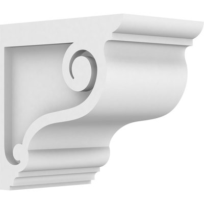 3"W x 6"D x 6"H Standard Scroll Architectural Grade PVC Corbel