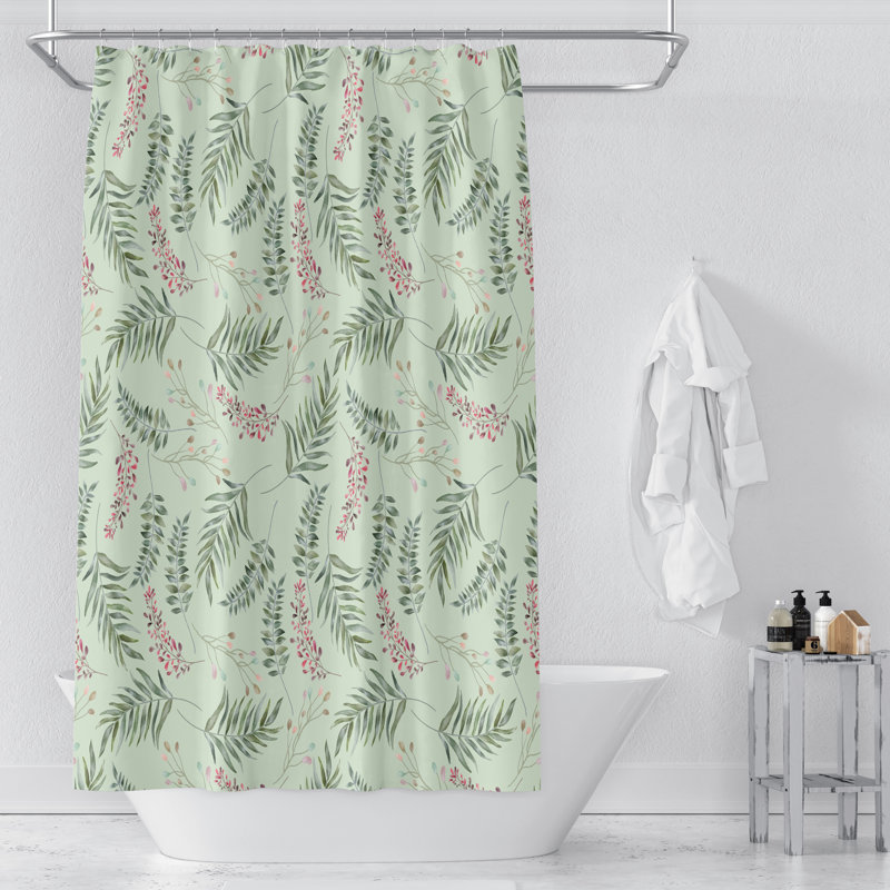 Green Fearn Leaf Shower Curtain, 72" H x 70" W
